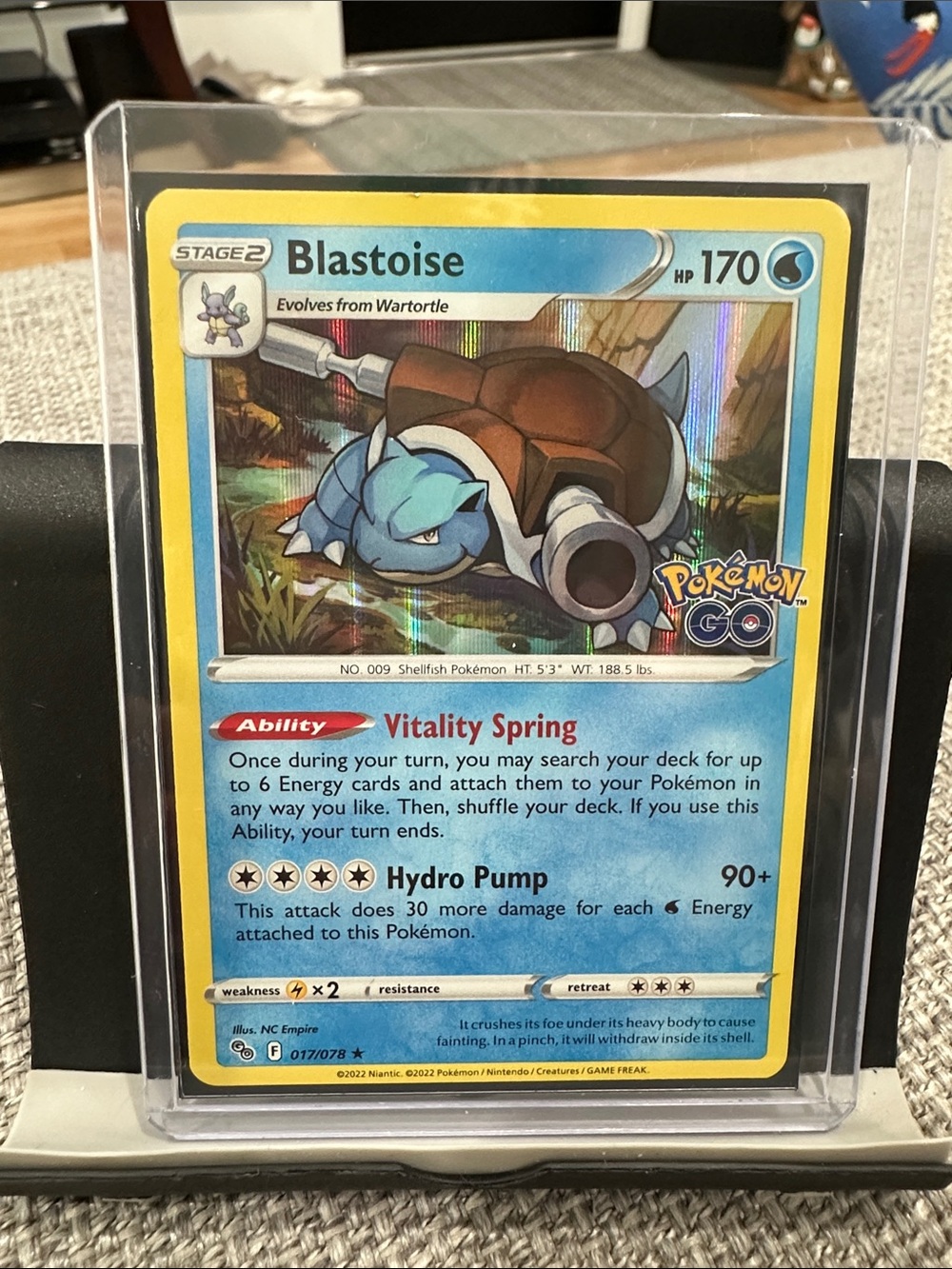 Pokemon Blastoise Trading Card Blue Yellow